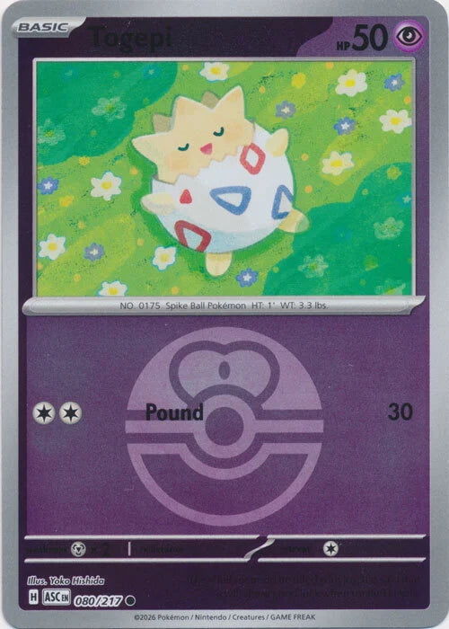 Ascended Heroes Togepi #080/217 Pokeball Reverse Holo